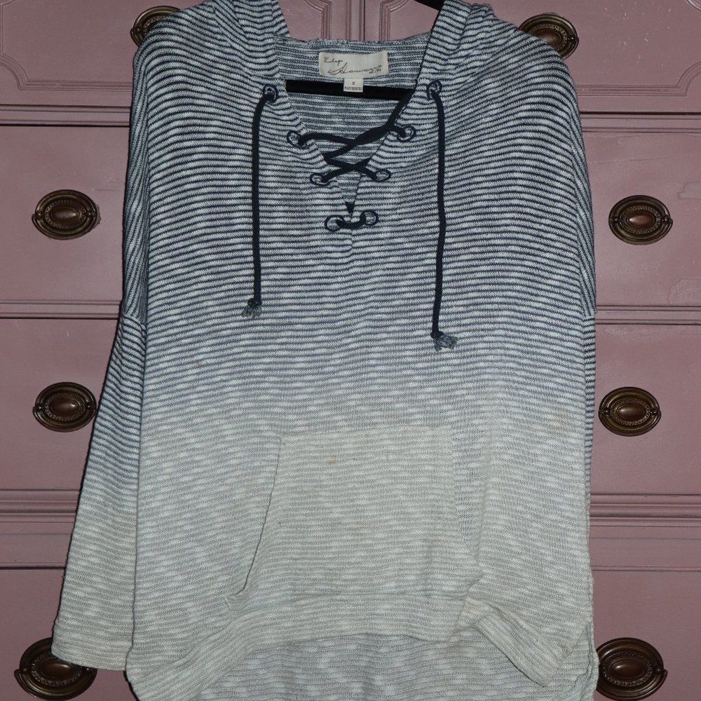 Lace up ombre sweater